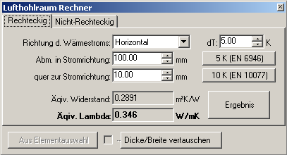 Lufthohlraum Rechnern - kleine rechteckigen Luft Hohlrume