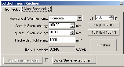 Lufthohlraum Rechner - kleine nicht rechteckfrmigen Luft Hohlrume