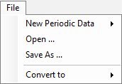 Periodic Data Editor - Datei-Men
