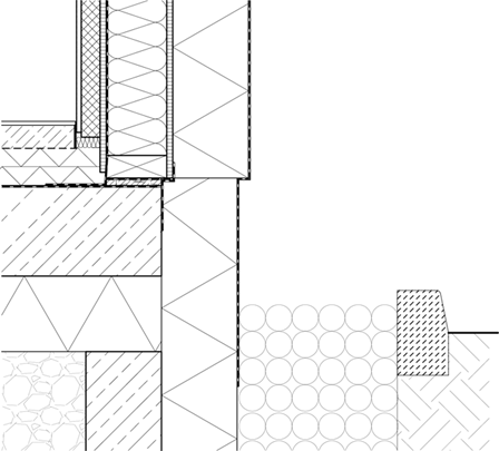 Abb. 2D Detail – Anschluss Fundamentplatte zu Außenwand (© Wolf Haus Österreich)