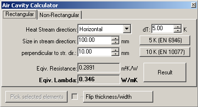 Air Cavity Calculator - Small Rectangular Cavities